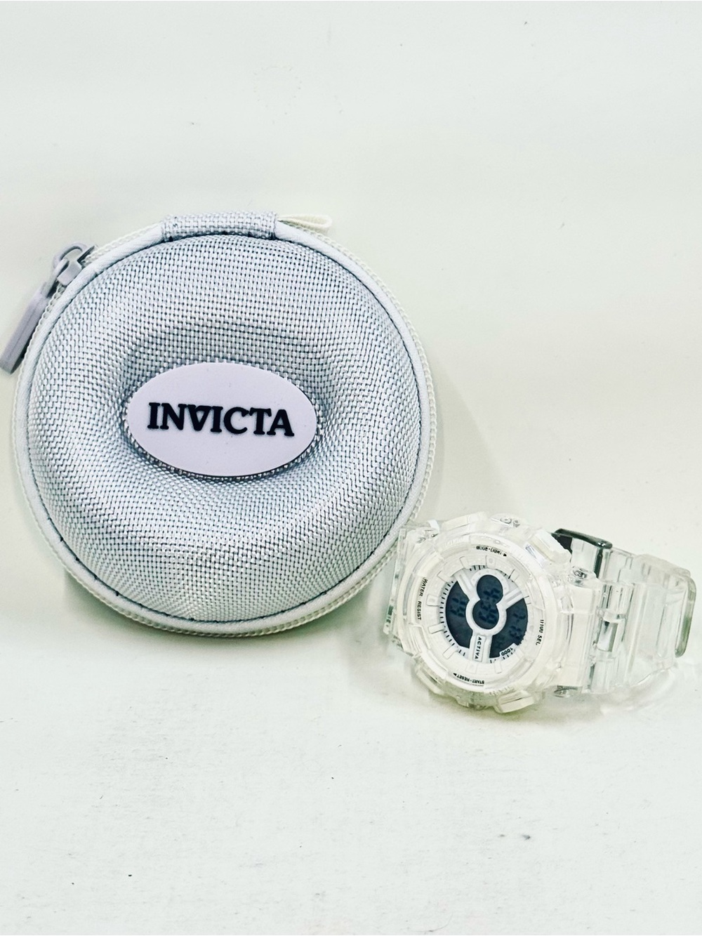 Invicta X Activa Unisex Transparent Clear Resin Sports Watch & Travel Case NIP